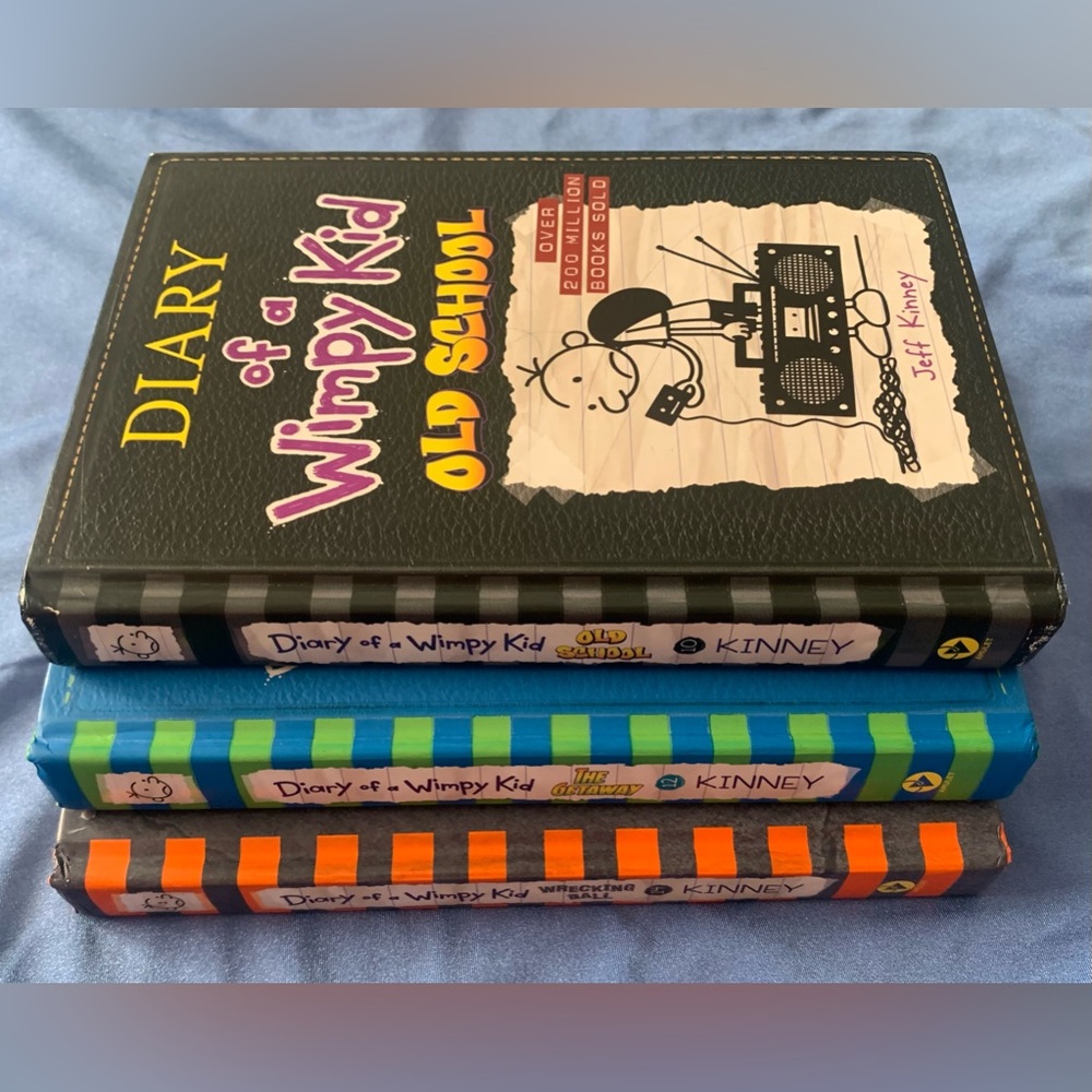 3 books of Diary of a Wimpy Kid